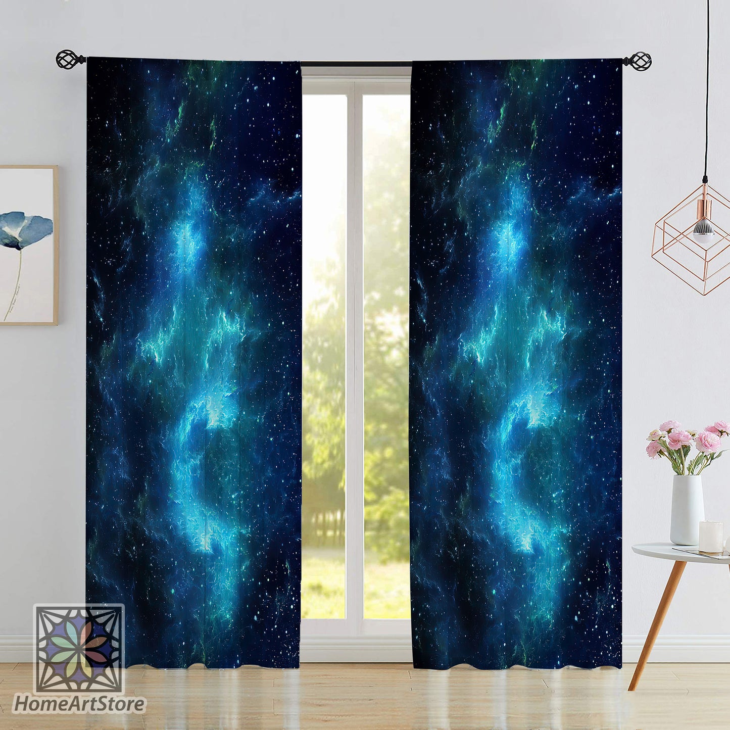 Blue Deep Space Curtain, Galaxy Themed Curtain, Space Stars Curtain, Space Room Curtain, NASA Curtain