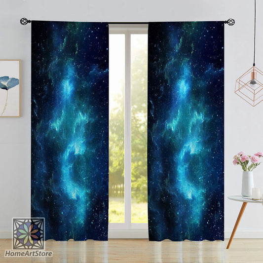 Blue Deep Space Curtain, Galaxy Themed Curtain, Space Stars Curtain, Space Room Curtain, NASA Curtain