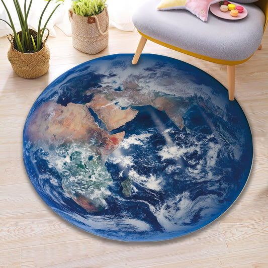 3D World Rug, Earth Round Carpet, Space Room Mat, Galaxy Rug, Planet Decor