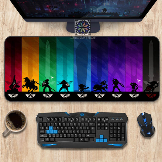 Legend of Zelda Game Desk Mat, Colorful Video Game Mousepad, Gaming Mouse Mat, Zelda Character Mouse Pad