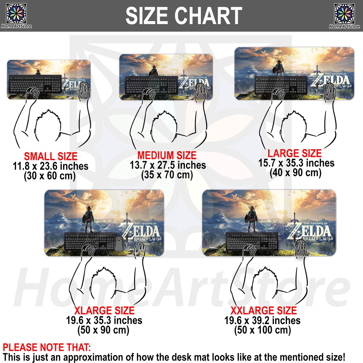Zelda Poster Mouse Mat, Legend of Zelda Breath of the Wild Desk Mat, Video Game Mouse Pad, Gaming Mousepad, Zelda Decor