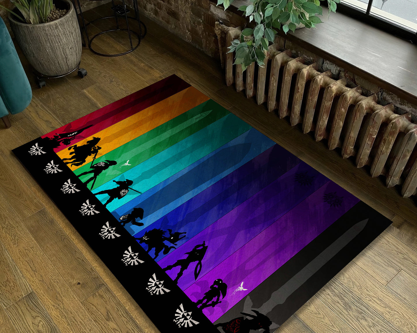 Zelda Character Rug - Colorful Video Game Decor, The Legend of Zelda Carpet, Game Room Mat