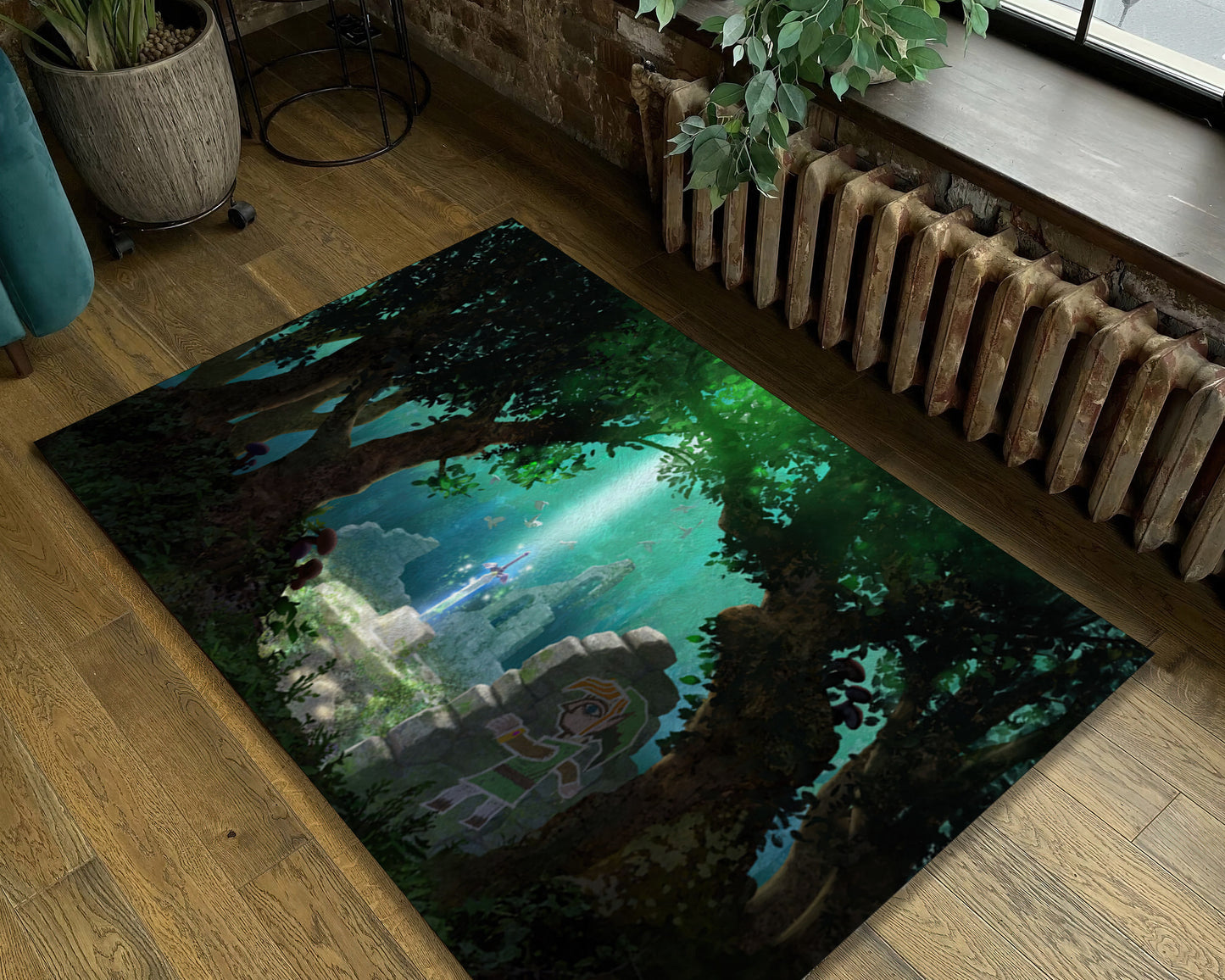 Master Sword Rug - Hyrule-Inspired Gamer Decor for Legend of Zelda Fans