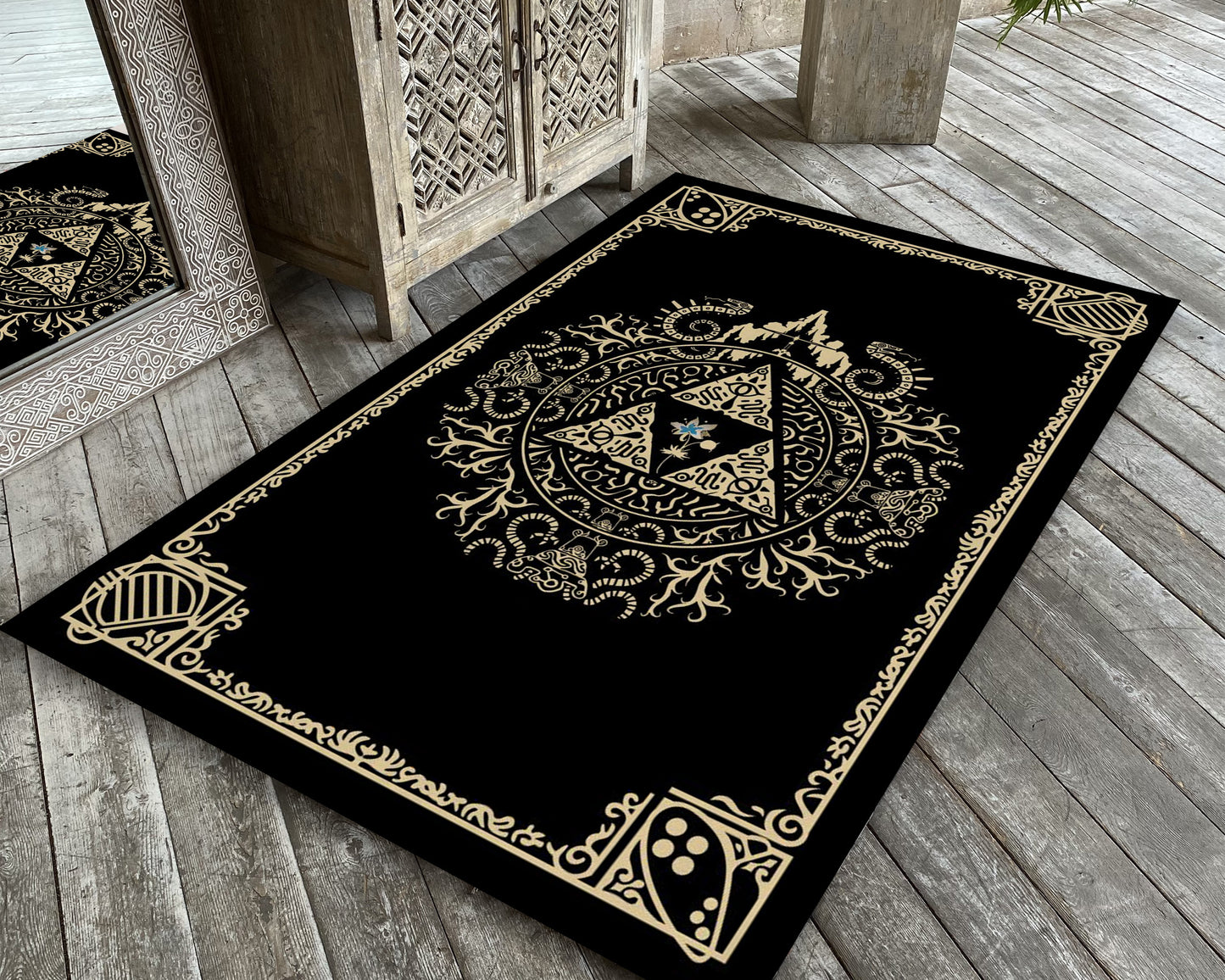 The Legend of Zelda Rug, Zelda Symbol Carpet, Game Room Decor, Video Game Art Rug