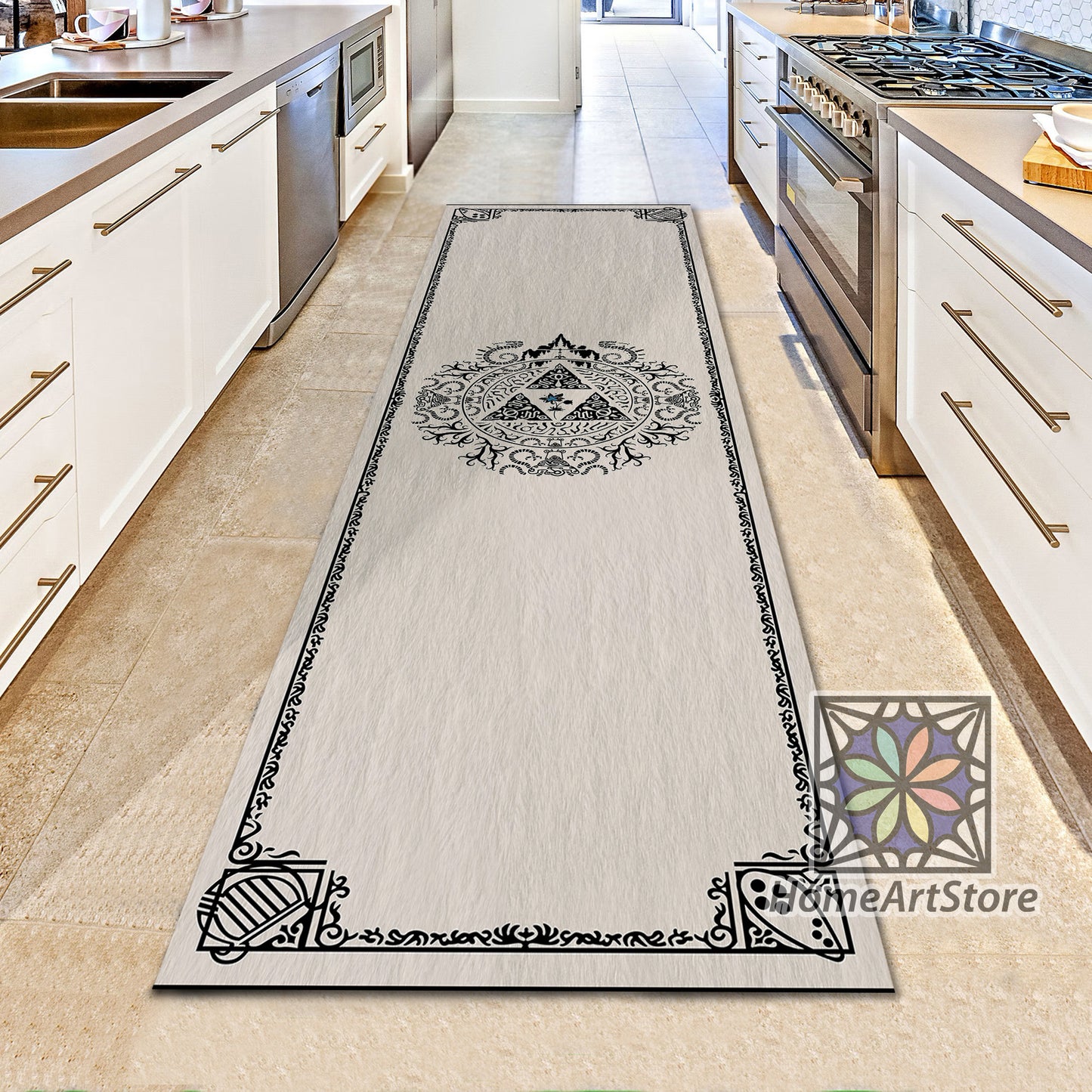 White and Black Zelda Logo Rug, Game Room Runner Mat, Gaming Decor, Zelda Art Runner Rug, Gamer Carpet, Zelda Gift