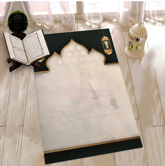 Motif Prayer Mat, Luxury Prayer Rug, Ramadan Eid Decor, Decorative Prayer Mat, Islamic Gift