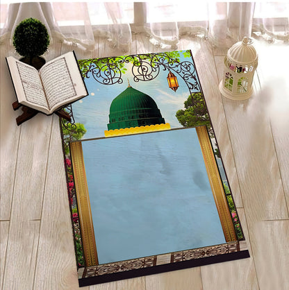 Mosque Themed Prayer Mat, Colorful Children's Prayer Mat, Islamic Rug, Muslim Prayer Area Rug