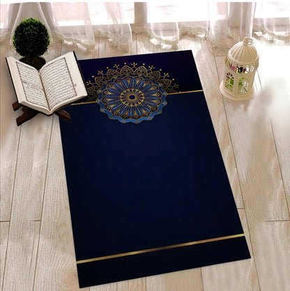 Blue Mandala Motif Prayer Mat, Decorative Prayer Mat, Ramadan Eid Decor, Islamic Gift