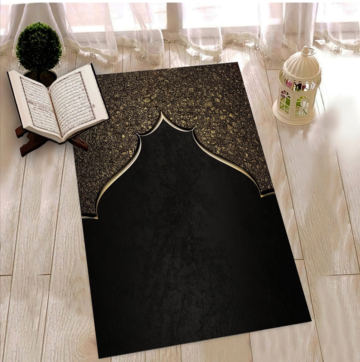 Vintage Islamic Prayer Mat, Muslim Prayer Rug, Ramadan Eid Decor, Luxury Prayer Rug Islamic Gift