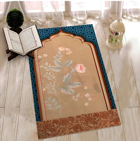 Turkish Decorative Prayer Mat, Islamic Prayer Rug, Motif Prayer Mat, Mosque Prayer Rug, Prayer Room Mat