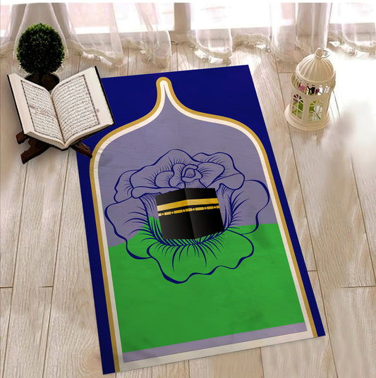 Kaaba Themed Prayer Rug, Ramadan Eid Decor, Rose Prayer Mat, Children's Prayer Mat, Islamic Gift