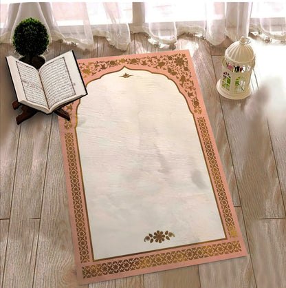 Pink Lady Prayer Mat, Kaaba Prayer Rug, Mandala Prayer Rug, Muslim Prayer Mat, Ramadan Gift