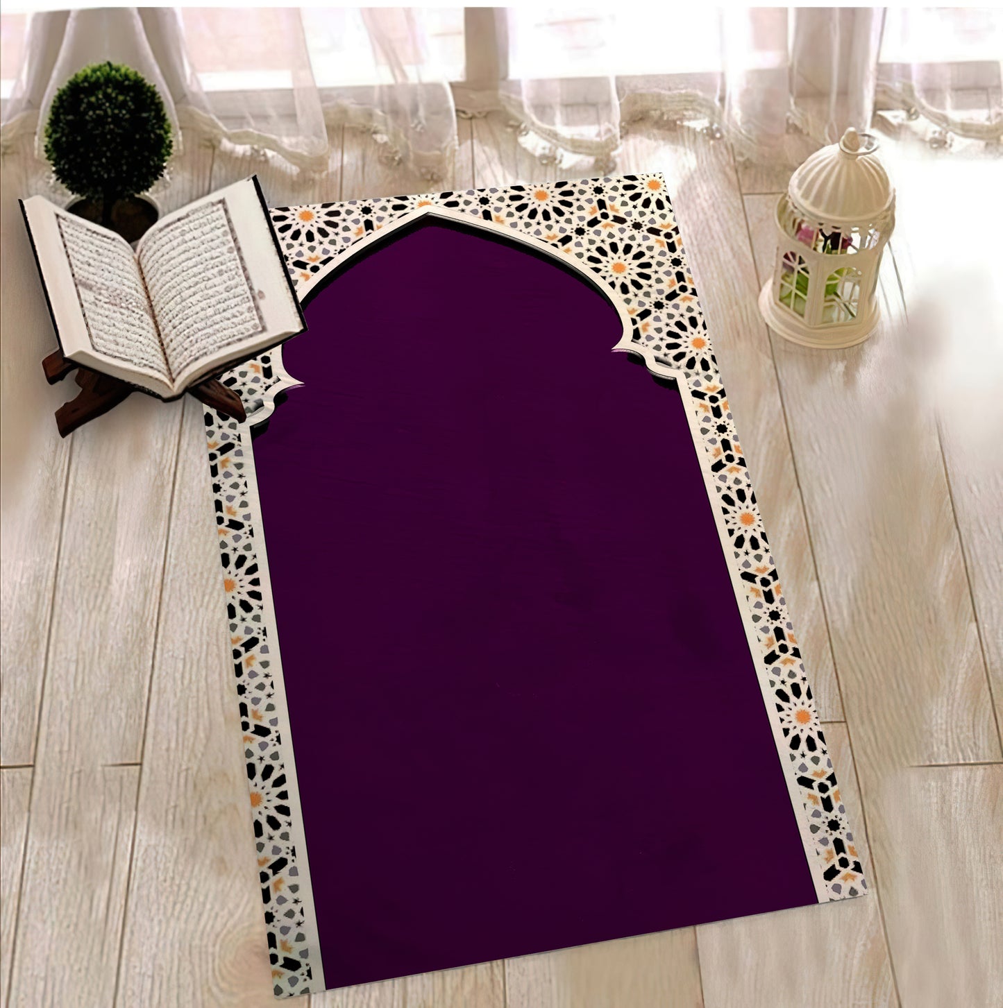 Oriental Prayer Mat, Classical Motif Prayer Rug, Turkish Prayer Mat, Umrah Gift