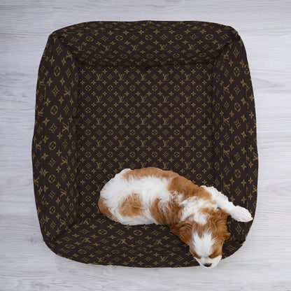 Louis Vuitton Printed Pet Bed - Removable & Washable, Custom, Puppy Mat Dog, Pet Large Sofa, Dog Accessories, Small Dog Bed, Modern Dog Bed