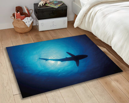 Shark Rug, 3D Ocean Carpet, Summer House Decor, Sea Mat, Movie Room Rug