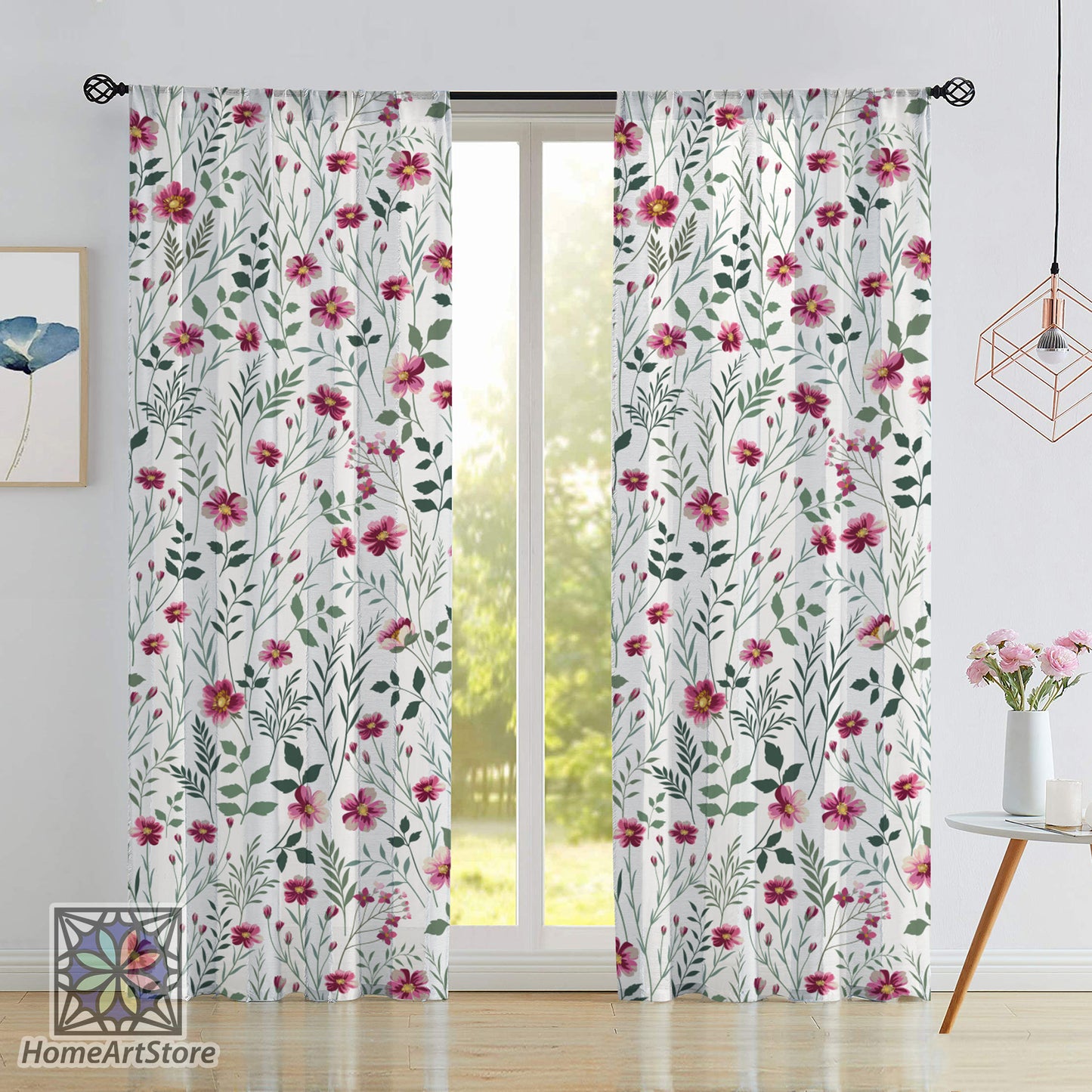 Meadow Flower Curtain, Living Room Curtain, Blackout Curtain, Kids Room Curtain, Floral Curtain