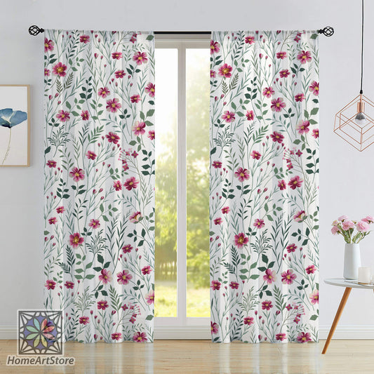 Meadow Flower Curtain, Living Room Curtain, Blackout Curtain, Kids Room Curtain, Floral Curtain