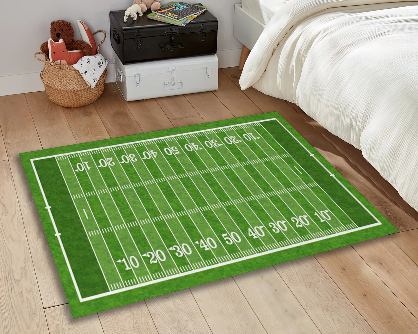 American Football Court Rug, Football Lover Carpet, Kids Room Decor, Nursery Play Mat, Play Room Carpet