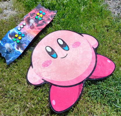 Kirby Rug, Pink Anime Carpet, Kawaii Mat for Girl Room, Kid’s Anime Decor, Gamer Girl Gift