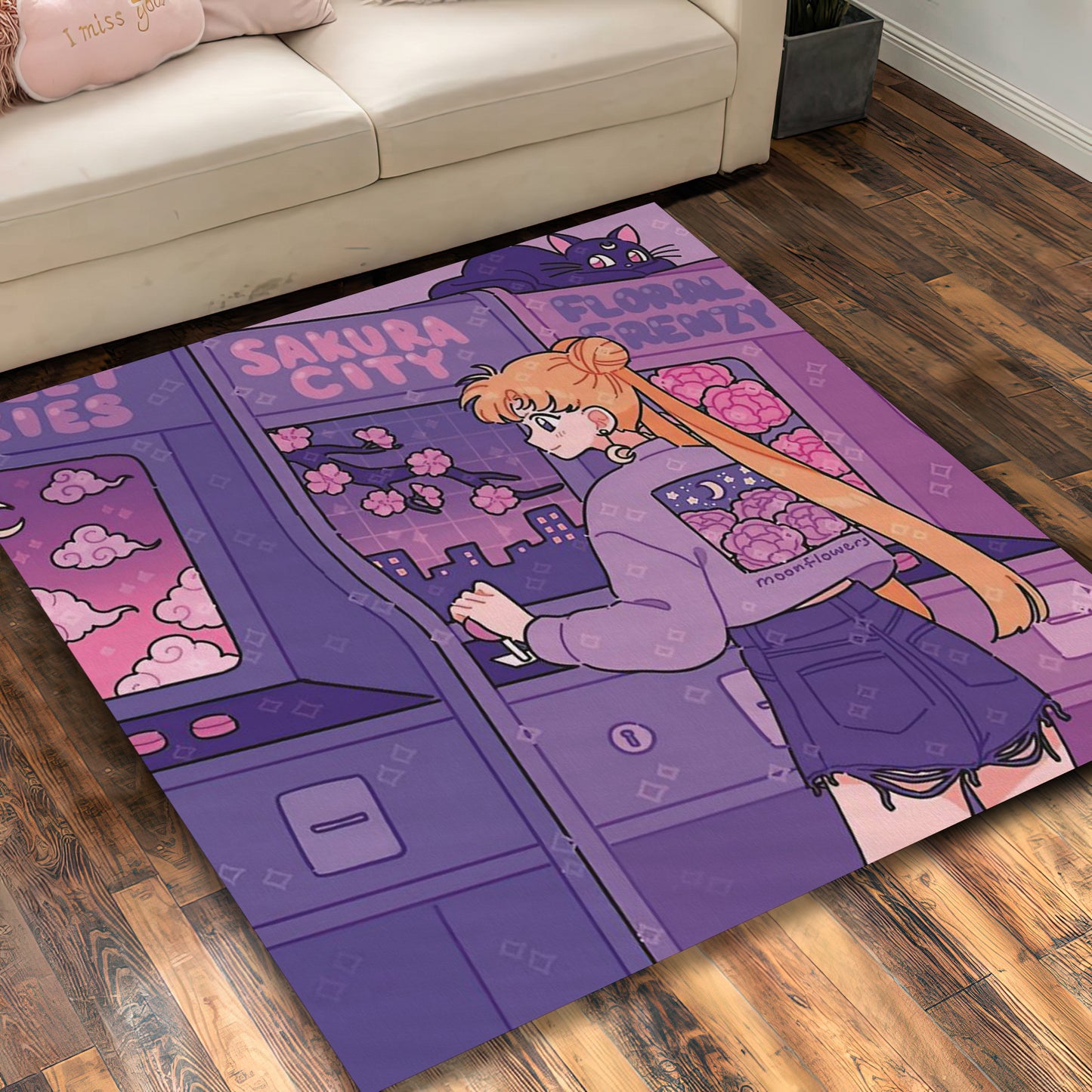 Sailor Moon Rug, Kawaii Girl Carpet, Manga Rug, Cartoon Anime Decor, Anime Fan Gift