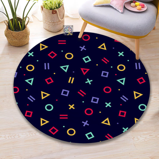 Retro Style 90s Game Rug, Classic Arcade Game Carpet, Gamer Room Decor, Colorful Playroom Mat