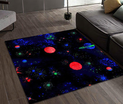 Classic Bowling Arcade Rug, 90s Gaming Carpet, Game Room Mat, Space Game Rug