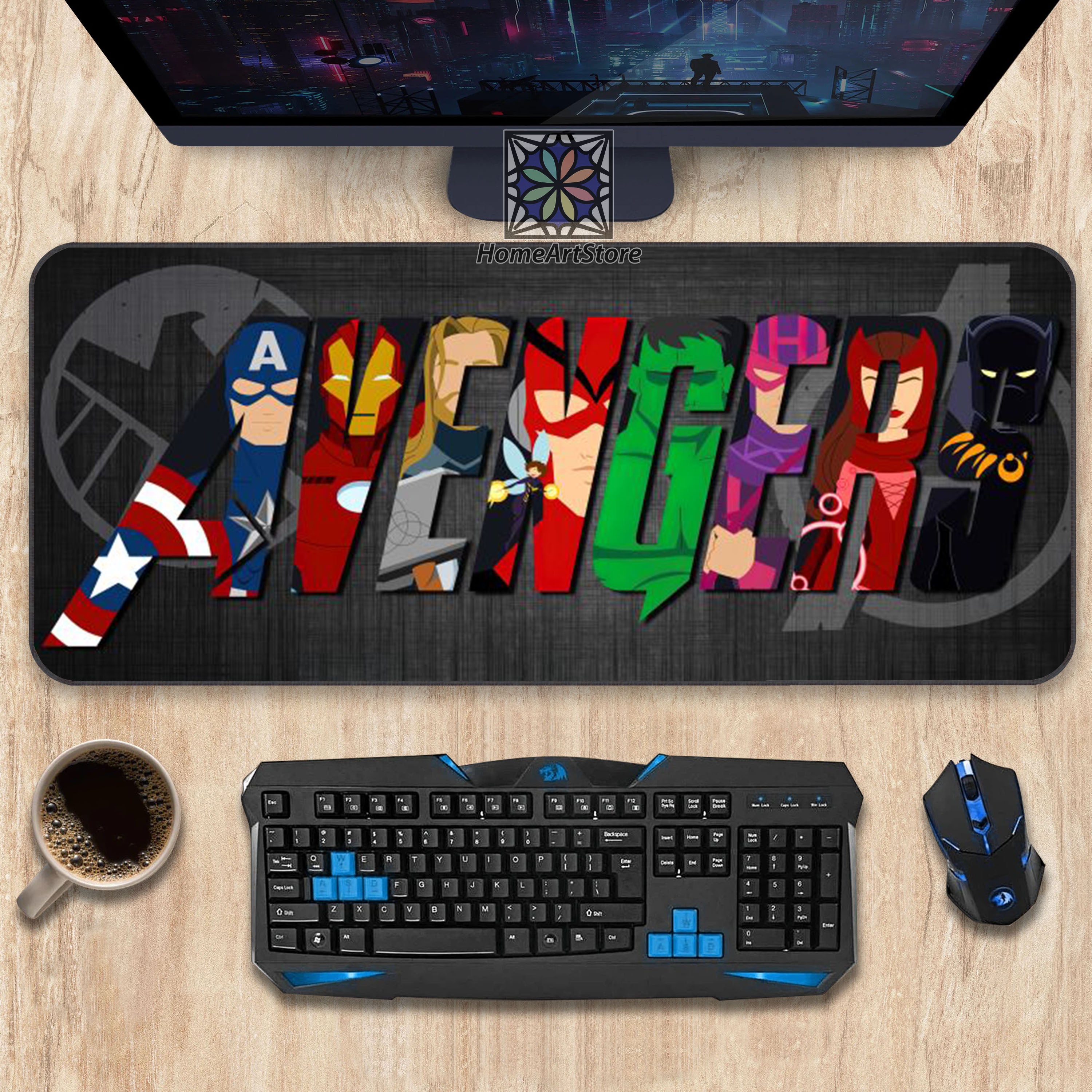 Avengers Desk Mat, Marvel Mousepad, Superhero Mouse Pad, Super Hero Ch ...