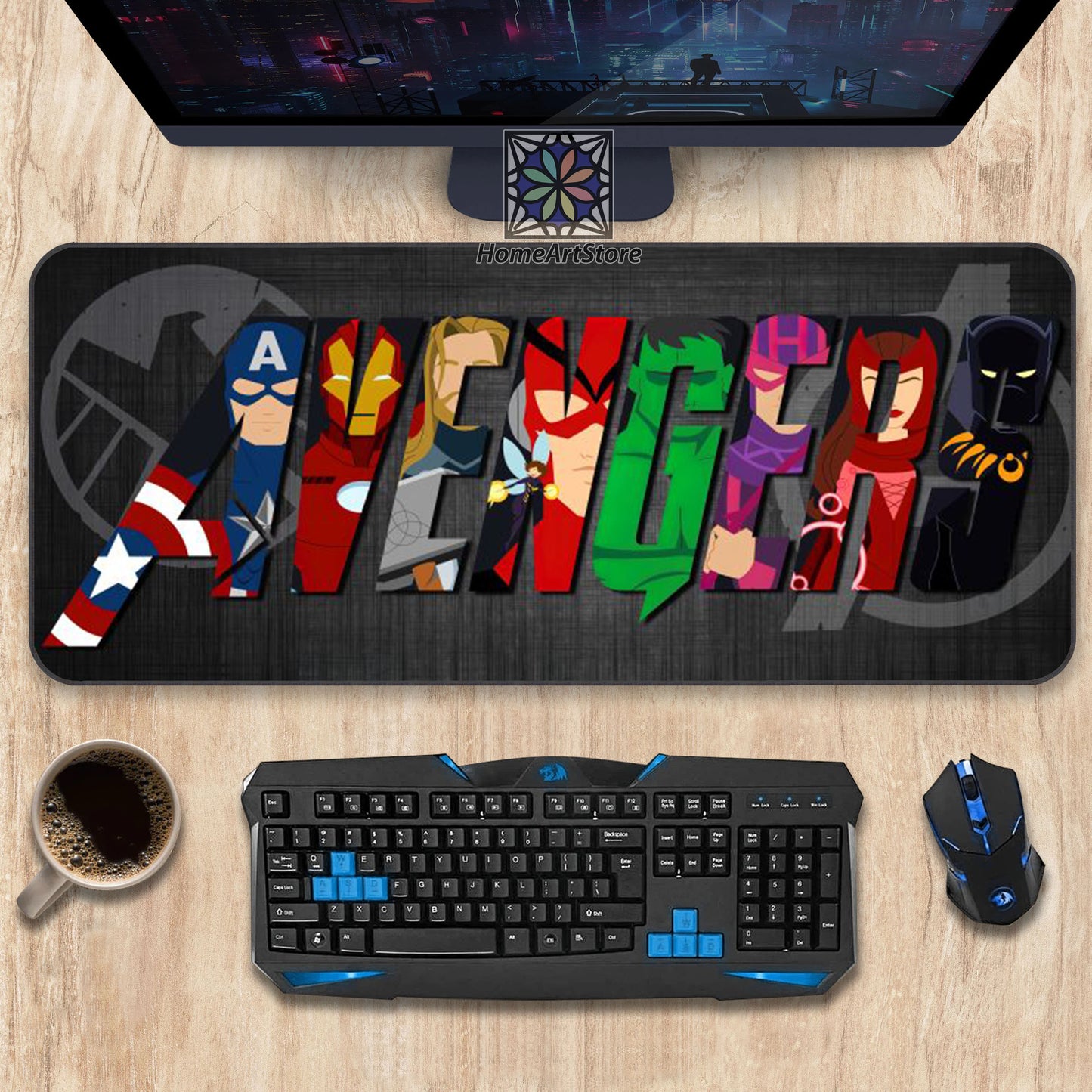 Avengers Desk Mat, Marvel Mousepad, Superhero Mouse Pad, Super Hero Character Mouse Mat, Extra Large Desk Pad