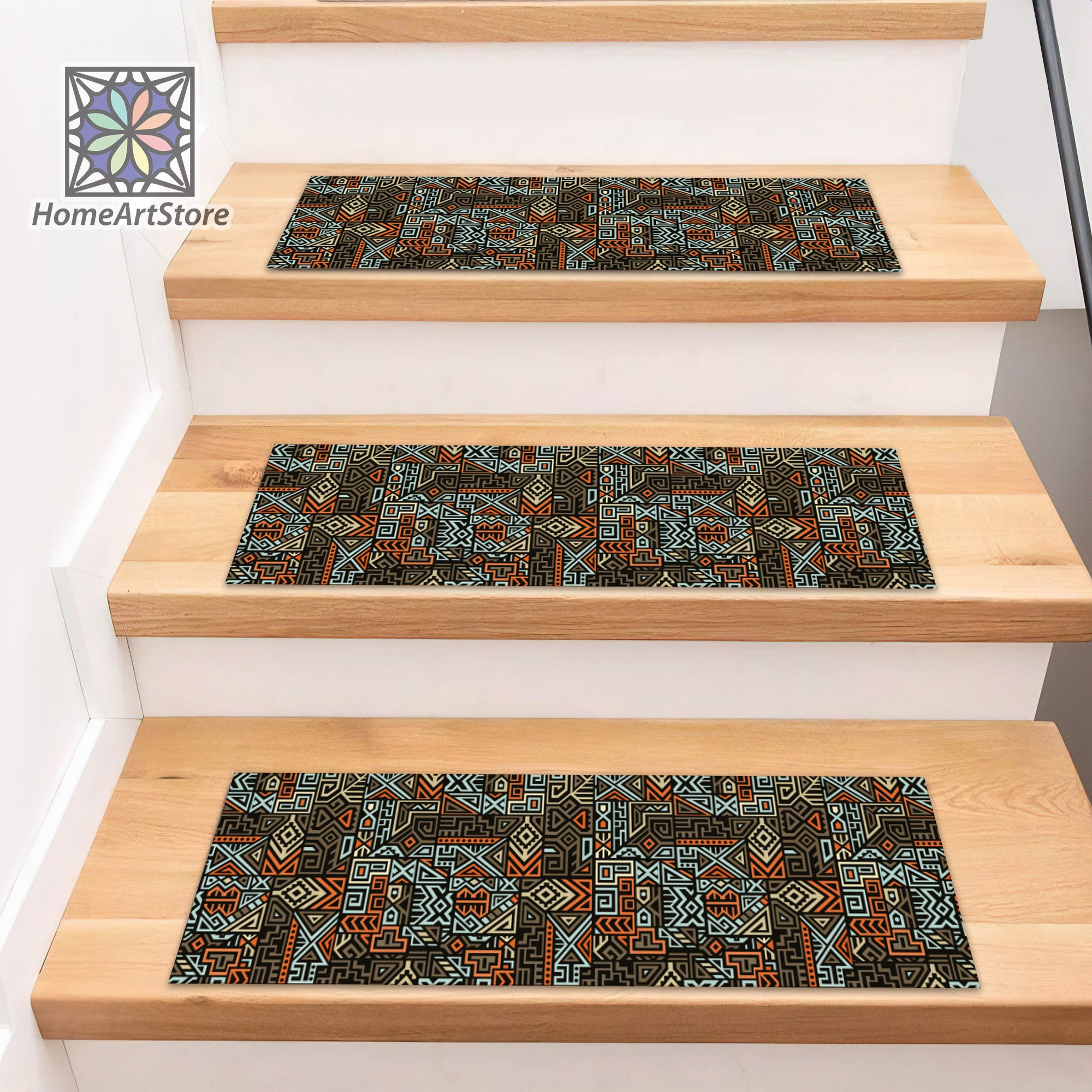 Aztec Stair Step Rugs, Authentic Stair Mats, Ethnic Stair Carpet, Trib ...