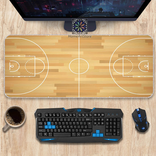 Basketball Court Desk Mat, Ultra Large Desk Pad, Basketball Lovers Mousepad, Basketball Fan Gift