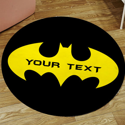 Black Batman Rug, Super Hero Custom Carpet, Batman Logo Mat, Marvel Room Decor, Kids Gift