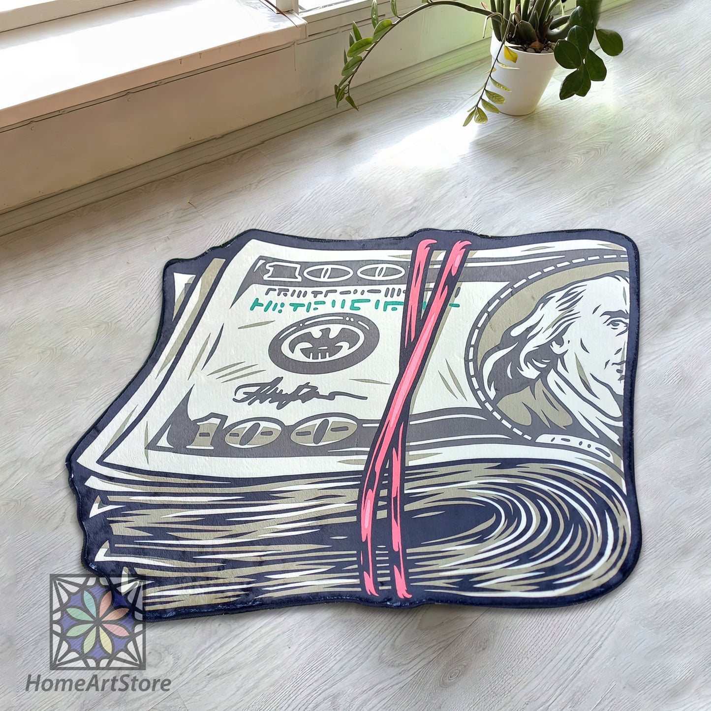 Dollar Shaped Area Rug - Elevate Your Office Decor with Money Bill Inspired Rug