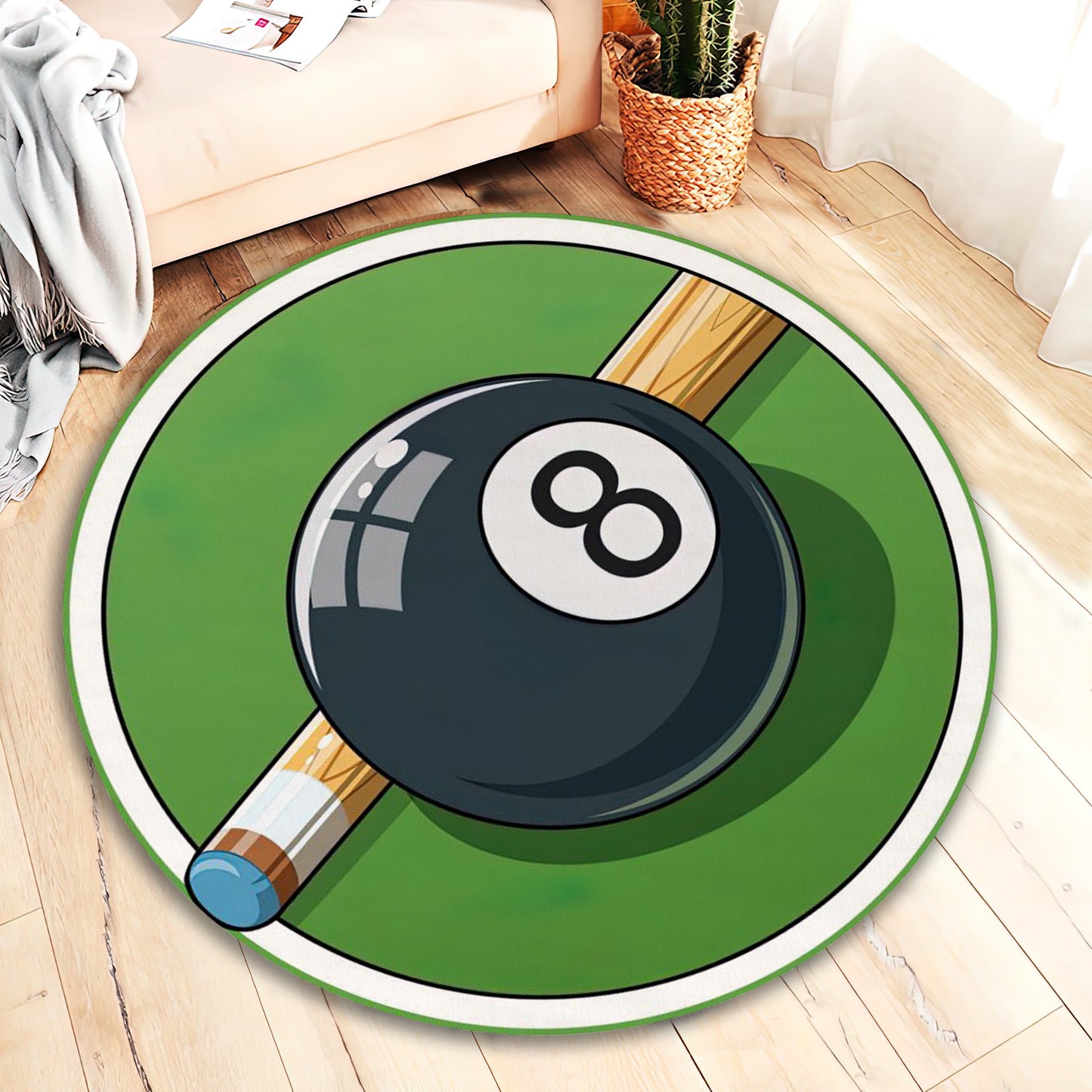 8 Ball Billiard Rug, Billiard Carpet, Sport Mat, Game Room Decor, Gaming Gift