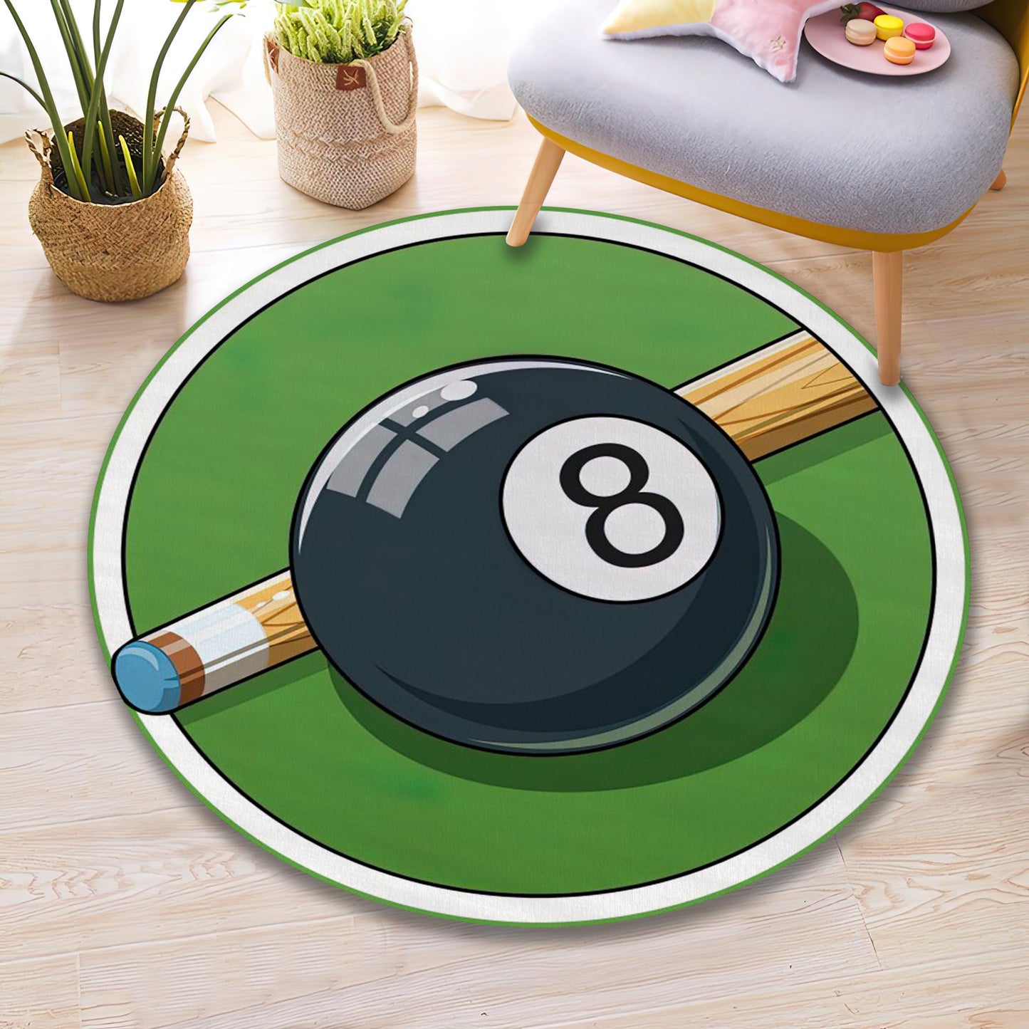 8 Ball Billiard Rug, Billiard Carpet, Sport Mat, Game Room Decor, Gaming Gift