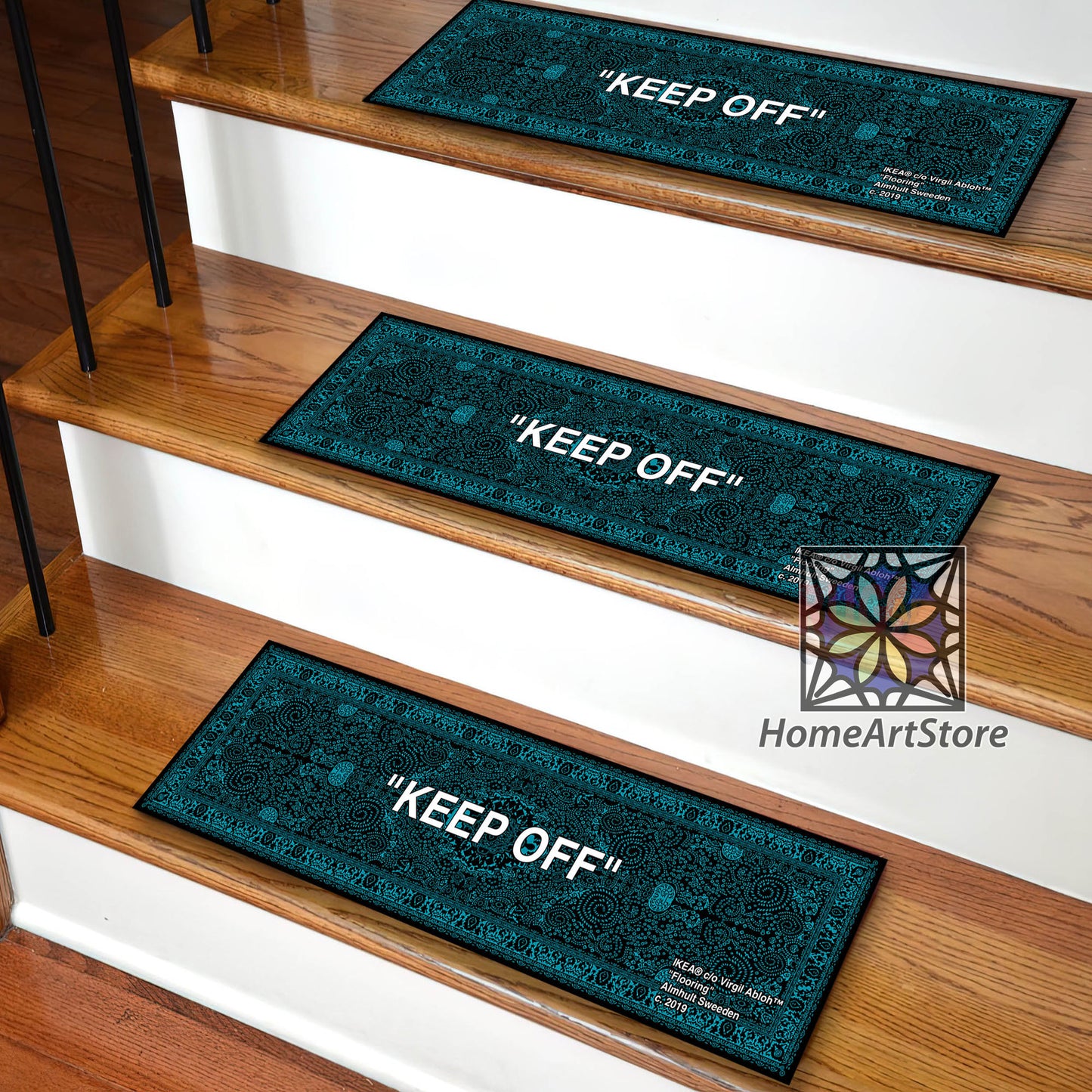 Keepoff Stair Step Rugs, Keep Off Themed Decor, Hypebeast Stair Mats, Cool Sneaker Stair Rugs