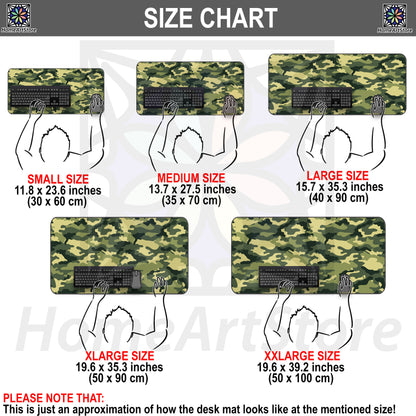 Army Camouflage Printed Desk Mat, Hunter Mouse Mat, Cool Boys Mousepad, Office Gift