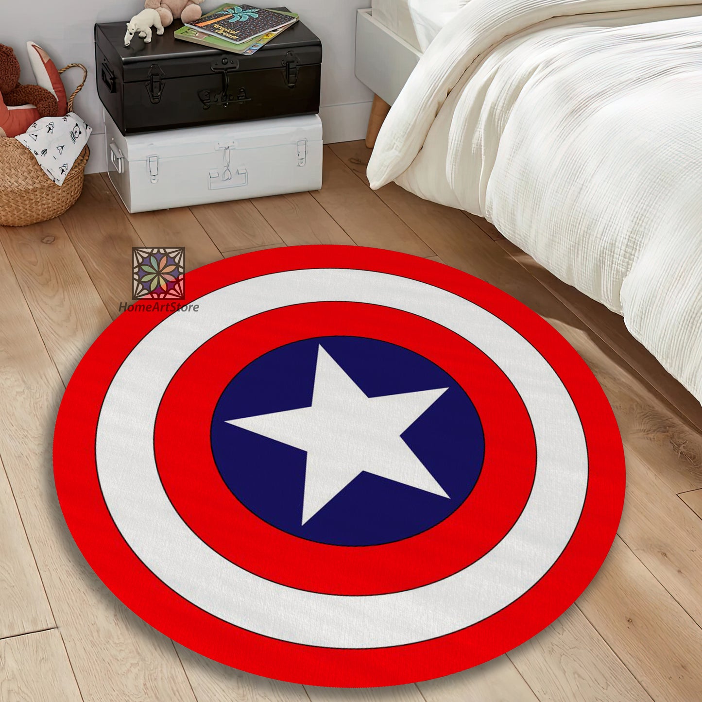 Captain America Shield Rug, Children Room Carpet, Nursery Mat, Avengers Decor, Marvel Gift