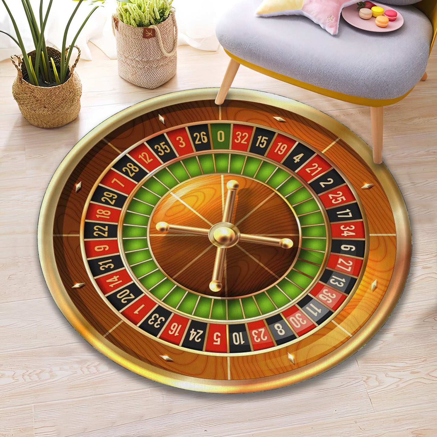 Casino Roulette Rug, Gamer Room Decor, Casino Mat, Gambling Roulette Carpet, Gift for Gamer