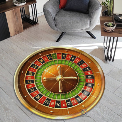 Casino Roulette Rug, Gamer Room Decor, Casino Mat, Gambling Roulette Carpet, Gift for Gamer