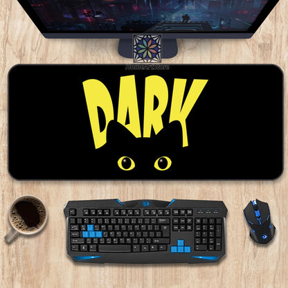 Horror Cat Desk Mat, Dark Pet Mat, Funny Animal Mouse Pad, Cat Eyes Mouse Mat, Office Decor