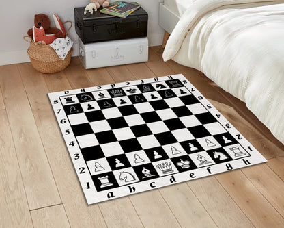 Chess Rug, Play Room Carpet, Mind Game Rug, Teenage Room Decor, Sport Mat