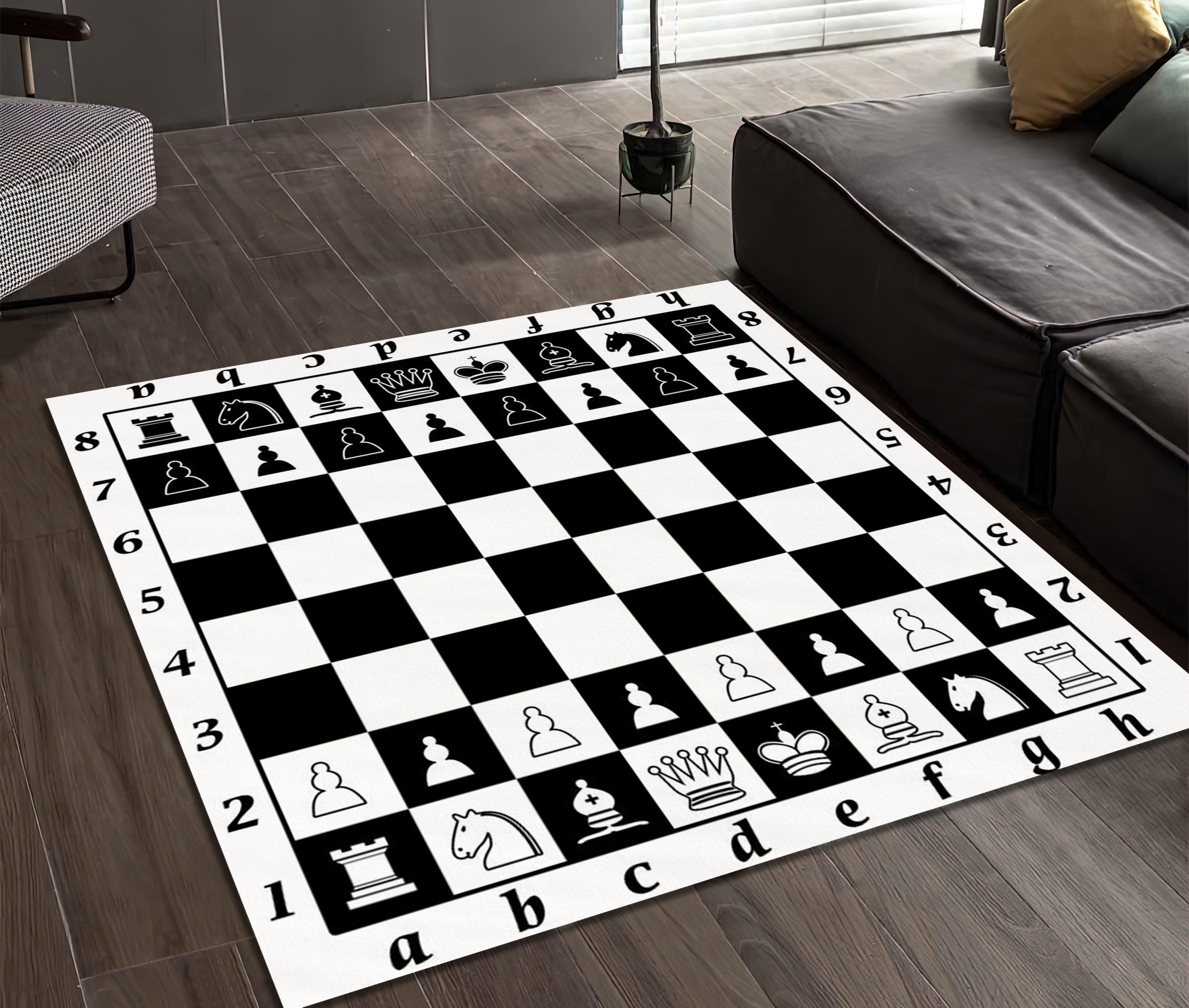 Chess Frame Rug Chess Rug, Play Room Carpet, Mind Game Rug, Teenage Room Decor, Sport ...
