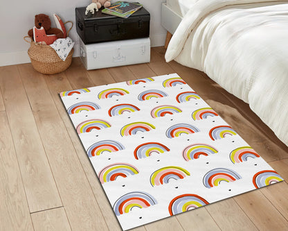 Colorful Kids Room Rug, Rainbow Themed Carpet, Play Room Mat, Children Room Decor, Baby Gift