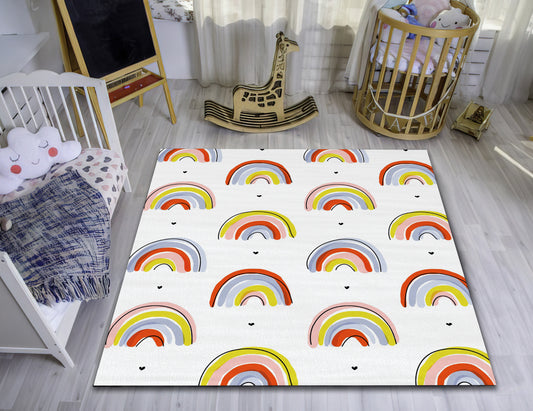 Rainbow Baby Room Rug, Kids Playroom Mat, Nursery Decor, Baby Shower Carpet, Baby Gift