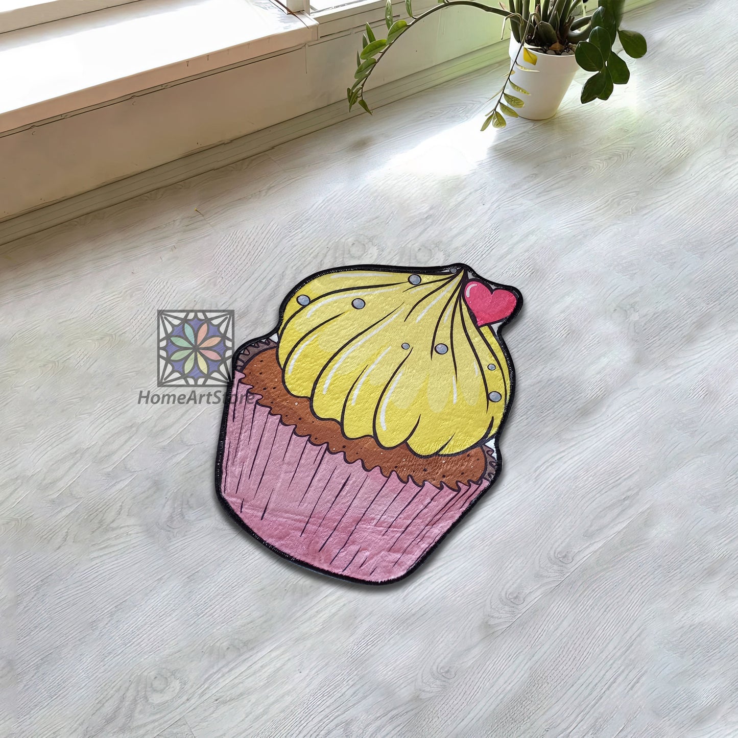 Cute Cupcake Rug, Kitchen Carpet, Cupcake Kids Carpet, Dining Room Decor, Cupcake Shaped Rug