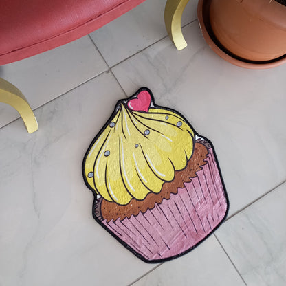 Cute Cupcake Rug, Kitchen Carpet, Cupcake Kids Carpet, Dining Room Decor, Cupcake Shaped Rug