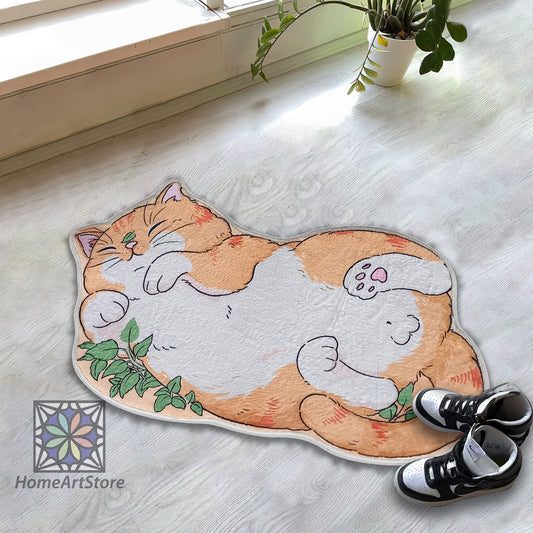 Cute Cat Rug - Adorable Animal Mat for Kids Room Decor and Baby Carpet Pet Mat