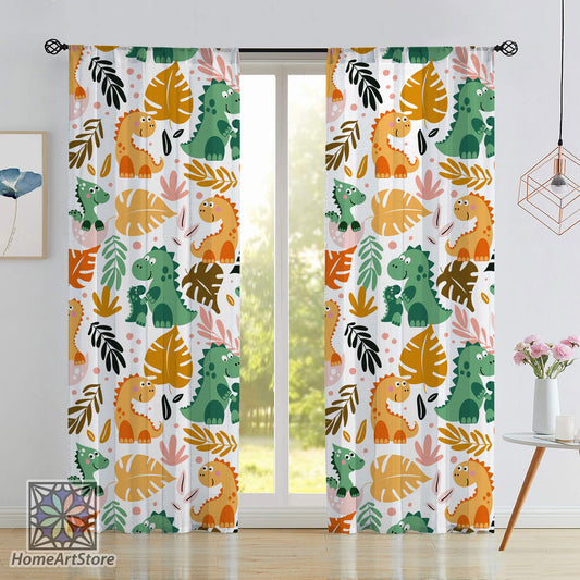 Cute Dinosaur Egg Curtain, Dinosaurs Pattern Curtain, Kids Play Room Curtain, Colorful Dino Baby Curtain, Baby Gift