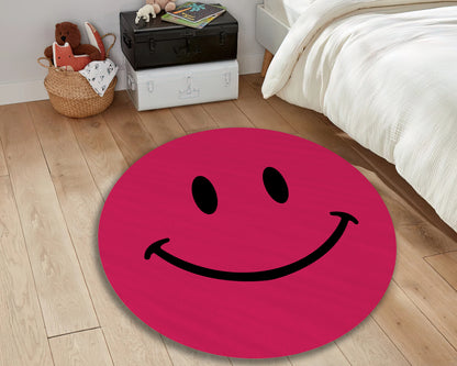 Colorful Emoji Face Rug, Kids Room Carpet, Happy Face Mat Smiley Decor