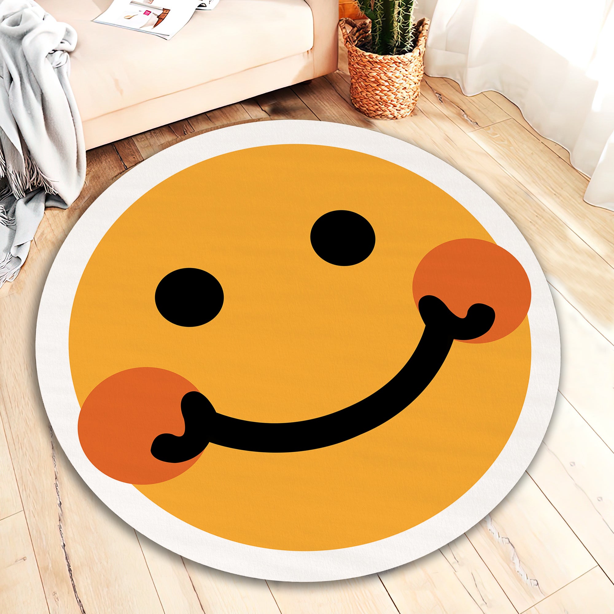 Emoji Rug, Cute Smiley Carpet, Teenage Room Mat, Smiley Face Mat, Home ...